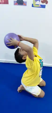 Mixed-age group in a kids gymnastics session at Kids Activity & Gymnastics Centre, Patna
