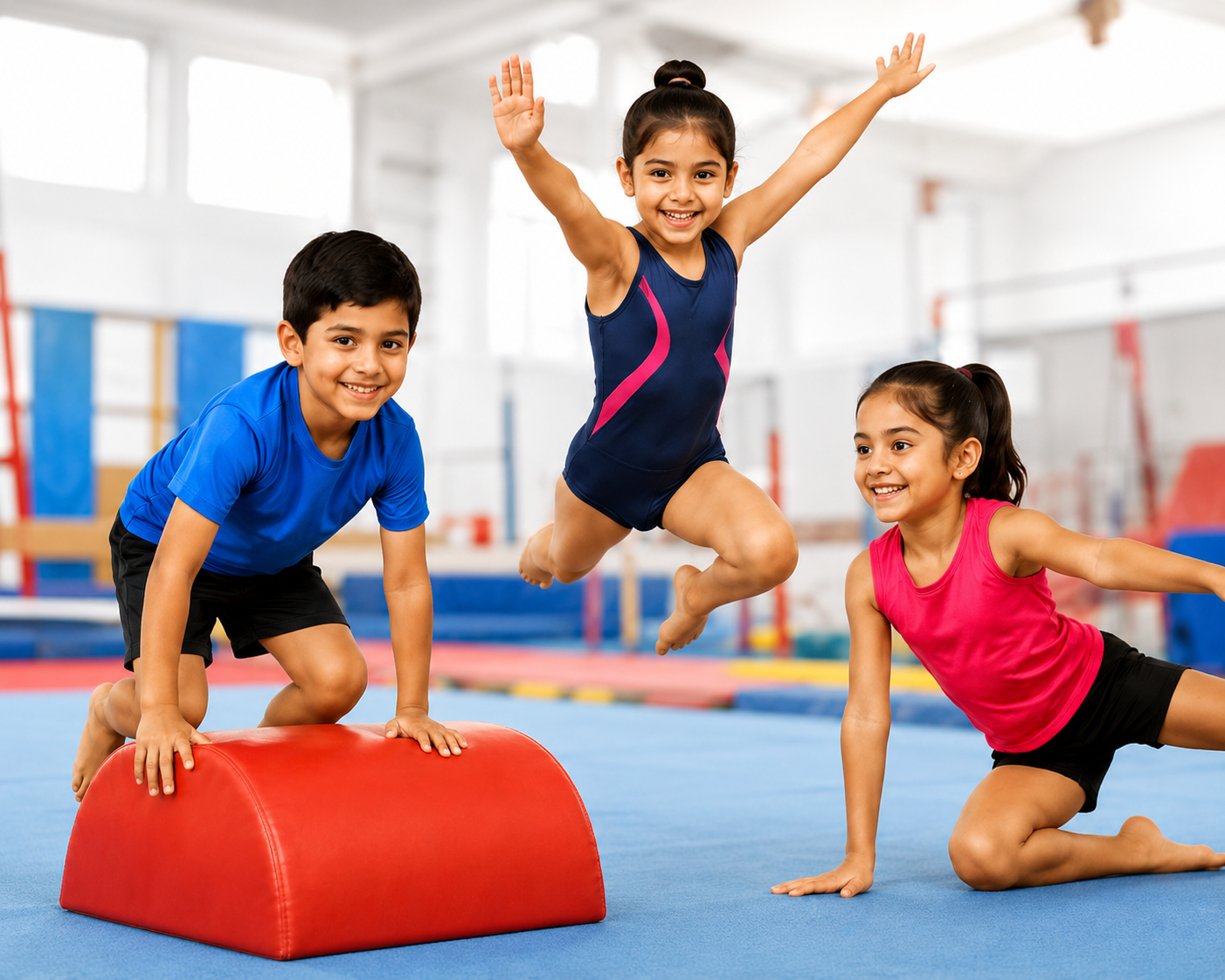 Happy kids practicing gymnastics at Kids Activity & Gymnastics Centre Patna